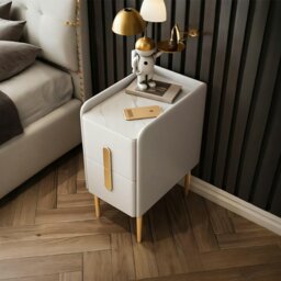 Rackhams Silva Bedside Table, Multiple Colors - Light Grey - 40cm - thumbnail 2