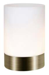 Rackhams Small Antique Brass Touch Dimmable Table Lamp with Frosted Glass Shade