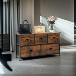 Rackhams Chest of Drawers with Wooden Top and Front with Fabric Drawers - thumbnail 6
