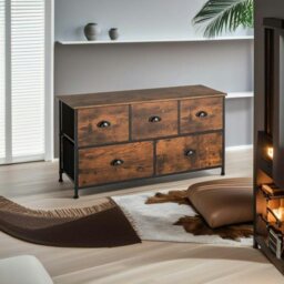 Rackhams Chest of Drawers with Wooden Top and Front with Fabric Drawers - thumbnail 4