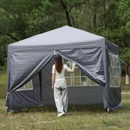 Rackhams Premium 3x3m Grey Pop-Up Gazebo with Side Panels - Grey - thumbnail 6