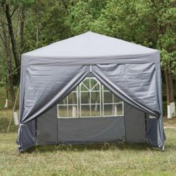 Rackhams Premium 3x3m Grey Pop-Up Gazebo with Side Panels - Grey - thumbnail 5