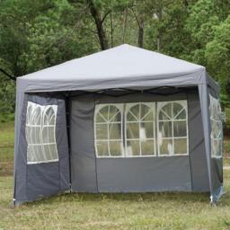 Rackhams Premium 3x3m Grey Pop-Up Gazebo with Side Panels - Grey - thumbnail 4