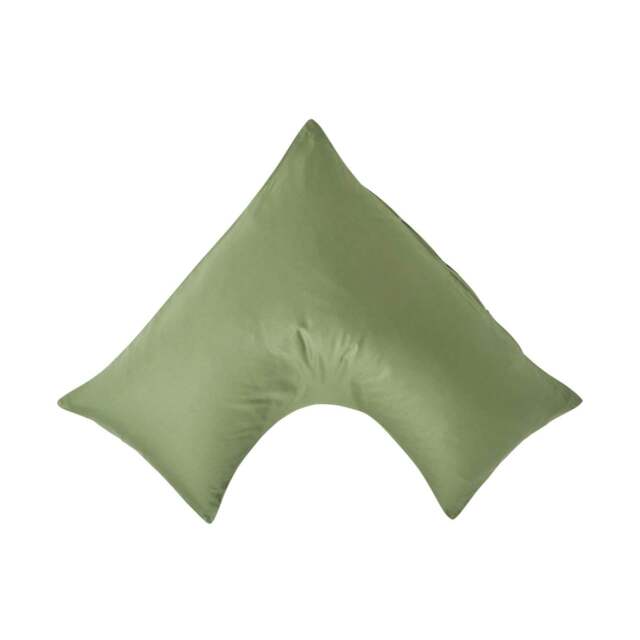 Rackhams Organic 400 TC Egyptian Cotton Sateen V Shaped Pillowcase - Moss Green - image 1