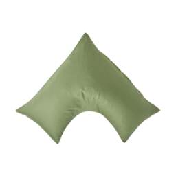 Rackhams Organic 400 TC Egyptian Cotton Sateen V Shaped Pillowcase - Moss Green - thumbnail 1