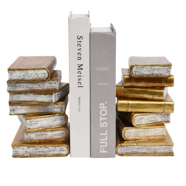 Rackhams Antique Gold Book Theme Bookends - image 1