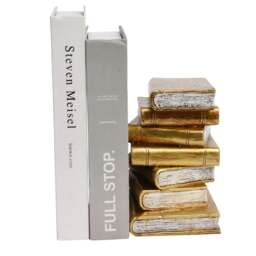 Rackhams Antique Gold Book Theme Bookends - thumbnail 5