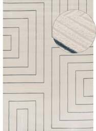 Rackhams Carmel Cream-Blue Geometric Rug - 6040 - 120X170 cm - thumbnail 1