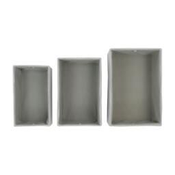 Rackhams Serena Rectangular Fabric Storage Baskets for Home Organisation, Set of 3, Light Grey - thumbnail 6