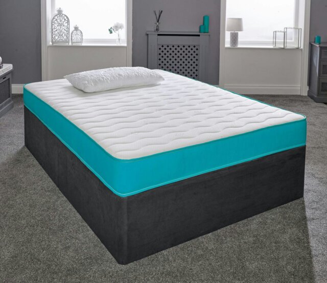 Rackhams Coil Sprung Hybrid Mattress - Medium Soft Comfort, Cooltouch Breathable Cover - Blue - 1 - 3ft Single Mattress (90cm x 190cm) - image 1