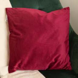 Rackhams 44cm Burgundy & Gold Snowflake Soft Christmas Cushion - thumbnail 5