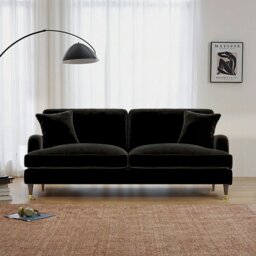 Rackhams Ismail Two Seater Sofa, Loveseat, Velvet - Teal - thumbnail 2