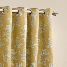 Rackhams Nature Sophia Jacquard Floral Eyelet Curtains - Natural - 229cm x 229cm - Natural - 100% Polyester - thumbnail 3