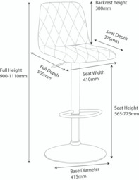 Rackhams Verona Velvet Kitchen Bar Stools, Matt Black Stem & Base, Height Adjustable Gas Lift With Backrest, Breakfast Bar Stool - Grey - thumbnail 2