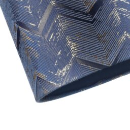 Rackhams Contemporary Midnight Blue Drum Lamp Shade with Gold and Silver Metallic Decor - thumbnail 5