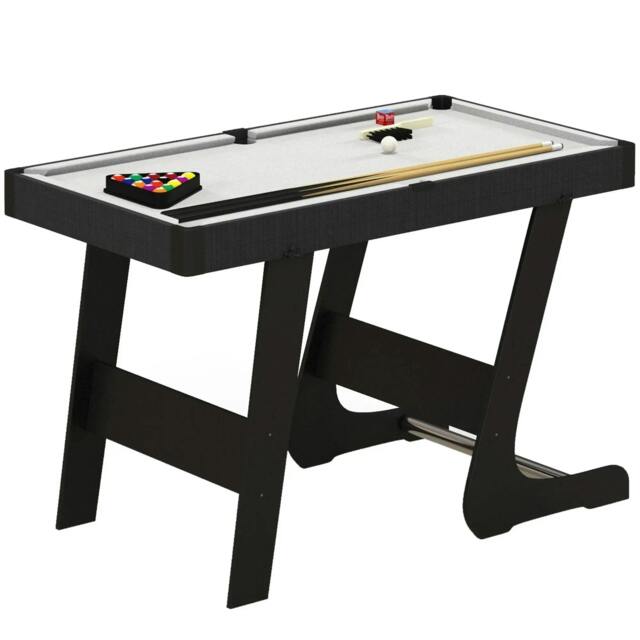 Rackhams SPORTNOW 3.5ft Folding Pool Table, Snooker Table with Two Cues, 16 Balls, Chalk, Triangle, Brush - Grey - image 1