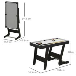 Rackhams SPORTNOW 3.5ft Folding Pool Table, Snooker Table with Two Cues, 16 Balls, Chalk, Triangle, Brush - Grey - thumbnail 3