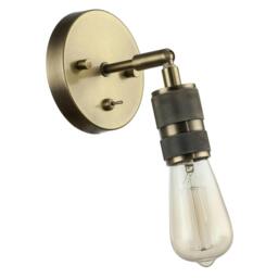 Rackhams Antique Brass Switched Wall Light with Adjustable Knurled Metal Head - thumbnail 3