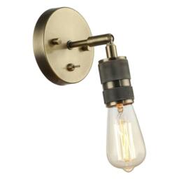 Rackhams Antique Brass Switched Wall Light with Adjustable Knurled Metal Head - thumbnail 4