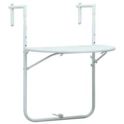 Rackhams Hanging Balcony Table White 60x64x83.5 cm Plastic Rattan Look