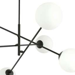 Rackhams LINEAR Pendant lamp 6 x E14 Black with White Shade - thumbnail 4