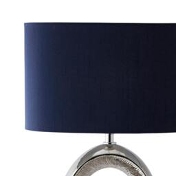Rackhams Dott Chrome Ceramic Table Lamp with Blue Shade - thumbnail 4