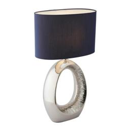Rackhams Dott Chrome Ceramic Table Lamp with Blue Shade - thumbnail 6