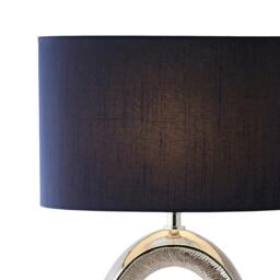 Rackhams Dott Chrome Ceramic Table Lamp with Blue Shade - thumbnail 5