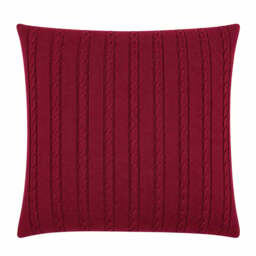 Rackhams Red Wine Cable Knit Cushion - thumbnail 2