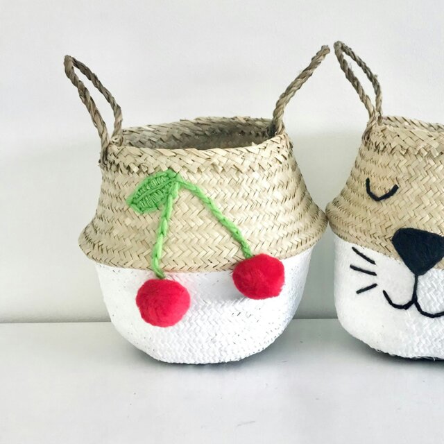 Rackhams White Cherry Red Basket - Small - image 1