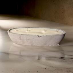 Rackhams Multi Wick Concrete Oval Loaf Bowl Candle - *imperfect* Zen (Cassis Rose Green Tea) - thumbnail 6