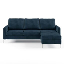 Rackhams Chapman sectional sofa in velvet blue - Blue - thumbnail 4
