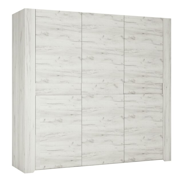 Rackhams Angel 3 door wardrobe in White Craft Oak - White - Malemine - 1 - image 1