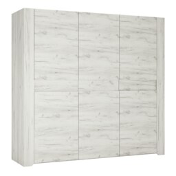 Rackhams Angel 3 door wardrobe in White Craft Oak - White - Malemine - 1 - thumbnail 1