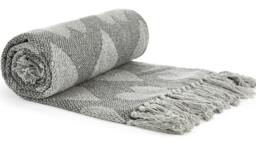 Rackhams Heart Recycled Cotton Throw - Charcoal - 127x152cm - thumbnail 2