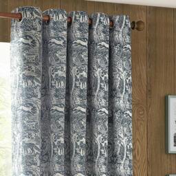 Rackhams Winter Woods Chenille Animals Eyelet Curtains - Midnight - 168cm x 183cm - Midnight - 100% Polyester - thumbnail 3