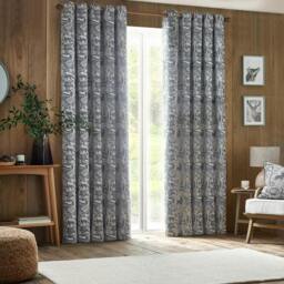 Rackhams Winter Woods Chenille Animals Eyelet Curtains - Midnight - 168cm x 183cm - Midnight - 100% Polyester