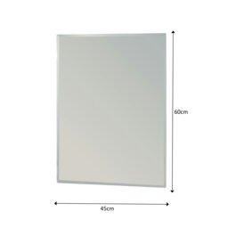 Rackhams Fairmont Rectangular Wall Mounted Frameless Bevelled Edge Bathroom Mirror 60 x 45cm - thumbnail 3