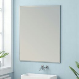 Rackhams Fairmont Rectangular Wall Mounted Frameless Bevelled Edge Bathroom Mirror 60 x 45cm - thumbnail 1