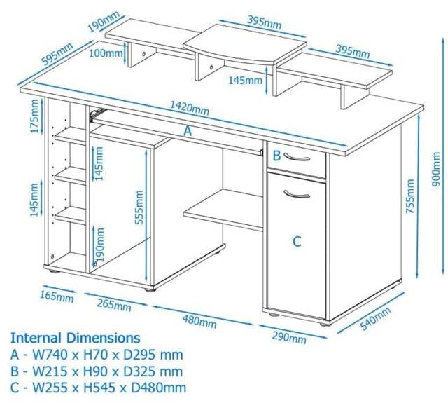 Rackhams San Diego Computer Desk in White