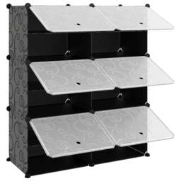 Rackhams Shoe Rack Black 84.5x31x93.5 cm PP - thumbnail 6