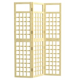 Rackhams 3-Panel Garden Privacy Screen, Freestanding Foldable Wooden Outdoor Divider Trellis - Fir Wood - thumbnail 2