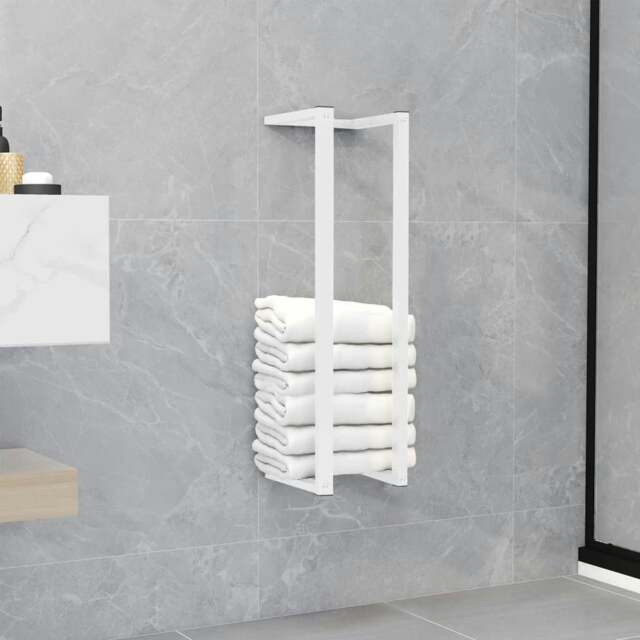 Rackhams Towel Rack White 12.5x12.5x60 cm Steel