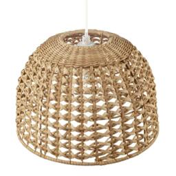 Rackhams Vintage Intricate Woven Lattice Light Toned Rattan Pendant Light Shade - thumbnail 3