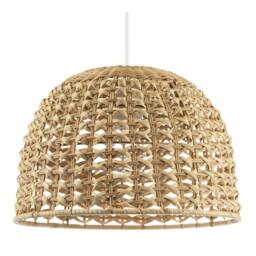 Rackhams Vintage Intricate Woven Lattice Light Toned Rattan Pendant Light Shade - thumbnail 1