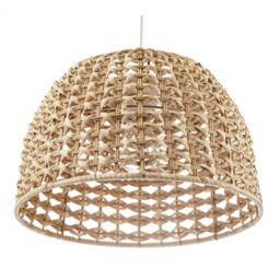 Rackhams Vintage Intricate Woven Lattice Light Toned Rattan Pendant Light Shade - thumbnail 5