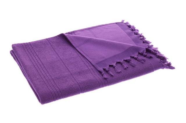 Rackhams Breezy Cotton Hammam Towel, Double-Faced - Purple - image 1