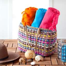 Rackhams Breezy Cotton Hammam Towel, Double-Faced - Purple - thumbnail 4