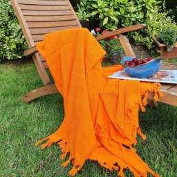 Rackhams Breezy Cotton Hammam Towel, Double-Faced - Purple - thumbnail 3