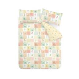 Rackhams Daisy Patchwork Reversible Duvet Cover Set Yellow - Double - Yellow - thumbnail 5